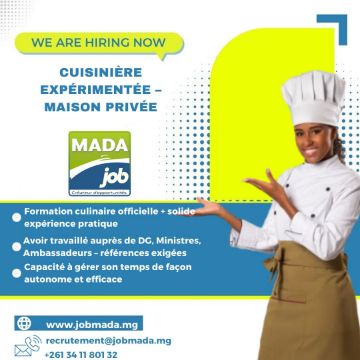 Cliquez pour éditer l'image CUISINIÈRE EXPÉRIMENTÉE – MAISON PRIVÉE