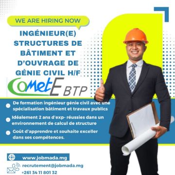 Cliquez pour éditer l'image INGÉNIEUR(E) STRUCTURES DE BÂTIMENT ET D’OUVRAGE DE GÉNIE CIVIL