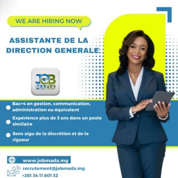 Cliquez pour éditer l'image ASSISTANTE DE LA DIRECTION GENERALE