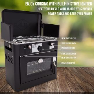 فرن تخييم وجولات يعمل بالغاز مع حقيبة حمل من هايك كرو 2 في 1، فرن تخييم يعمل بالغاز، فرن متنقل يعمل بالغاز، فرن تخييم خفيف ورائع جديد وقوي،فرن يعمل بالغاز مع حقيبة حمل، شراء أفضل فرن يعمل بالغاز، أفضل فرن يعمل بالغاز أفضل شراء، سعر أفضل فرن يعمل بالغاز، طلب أفضل فرن يعمل بالغاز بأفضل سعر، تجربة واختبار أفضل فرن يعمل بالغاز، ثمن وتكلفة أفضل فرن يعمل بالغاز، شراء فرن يعمل بالغاز عبر الإنترنت، فرن يعمل بالغاز أفضل تسوق نت أفضل متجر، فرن يعمل بالغاز للتخيم والسفر والرحلات أصلي، من أين أشتري فرن متنقل للسفر والتخييم والرحلات يعمل بالغاز، فرن يعمل بالغاز جودة عالية، Hike Crew Outdoor Gas Camping Oven w/Carry Bag | 2-in-1 Portable Propane-Powered Stovetop & Oven w/ 2-Burner Cooktop Range, Auto Ignition, Overheat Safety Shutoff, Built-In Thermometer, Hose Regulator