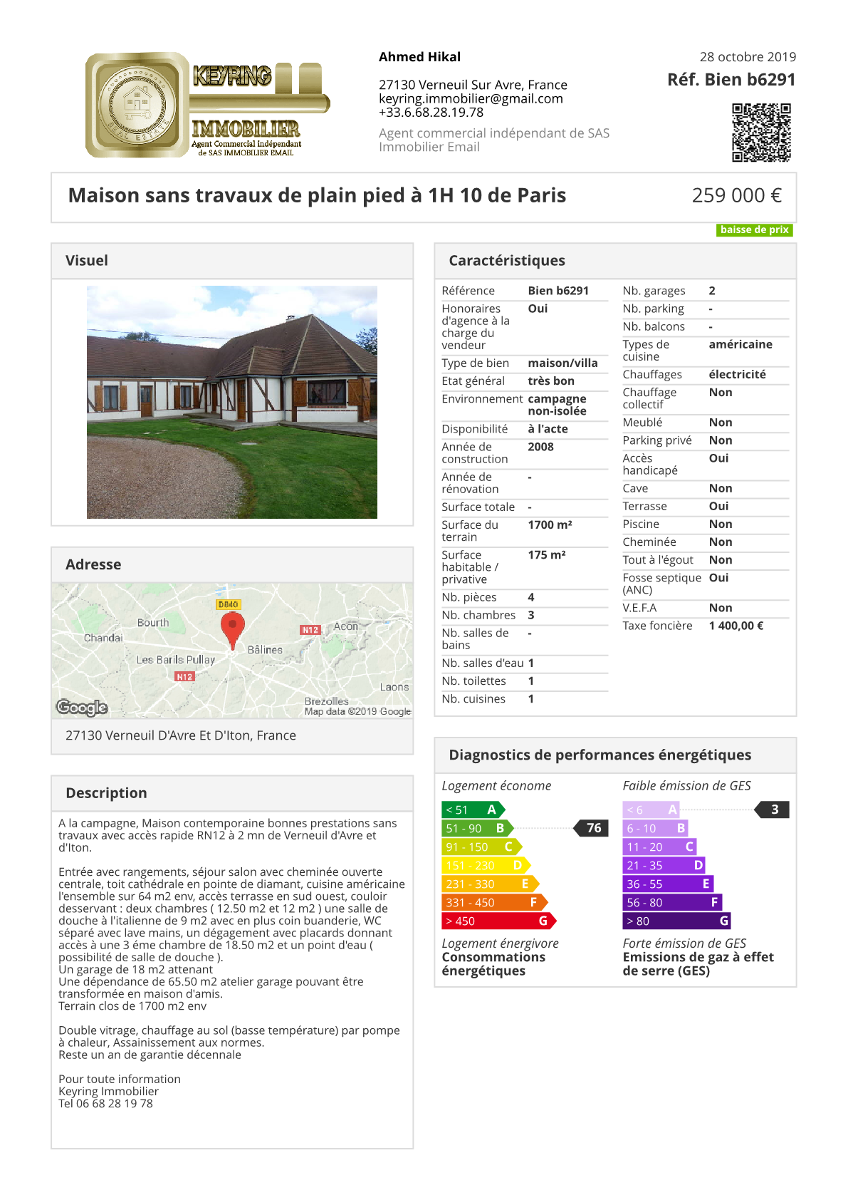 Fiche technique Keyring immobilier